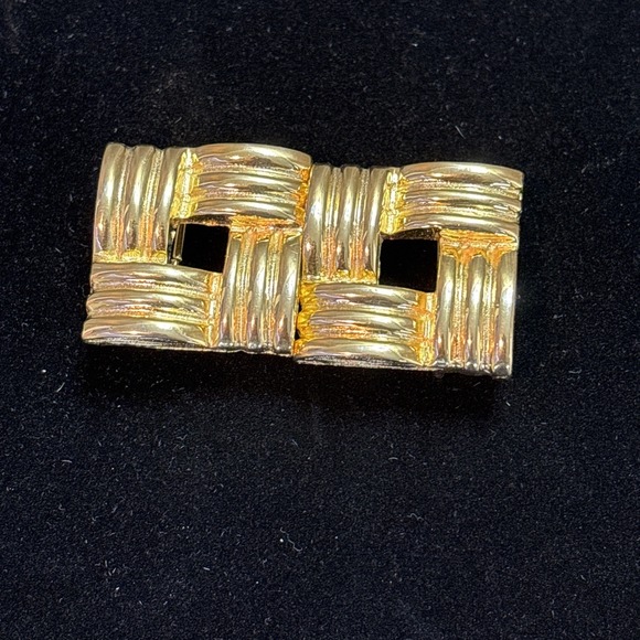 Vintage Dottie Smith Gold Tone Belt Buckle Statement Maximalist 80s